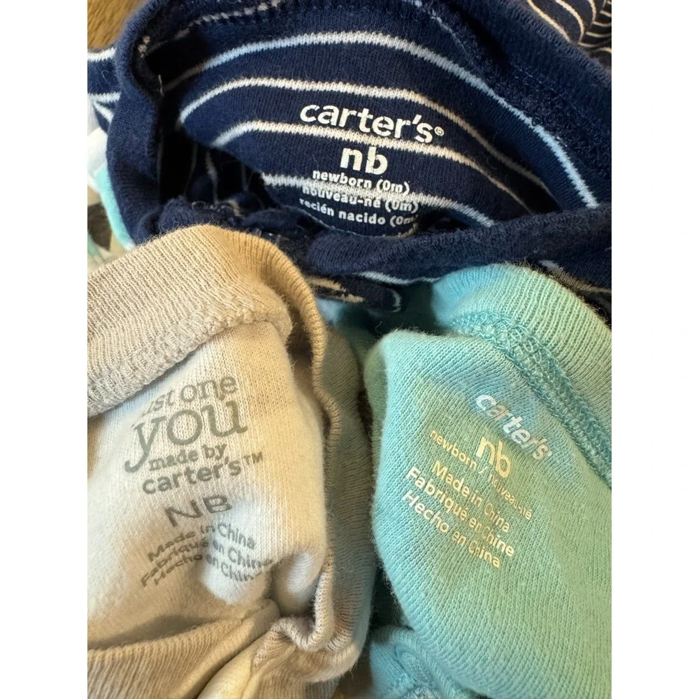 Carter's Baby Boy Sleepers‎ Newborn Clothes Footies Lot Bundle Sleep N Plays Dog